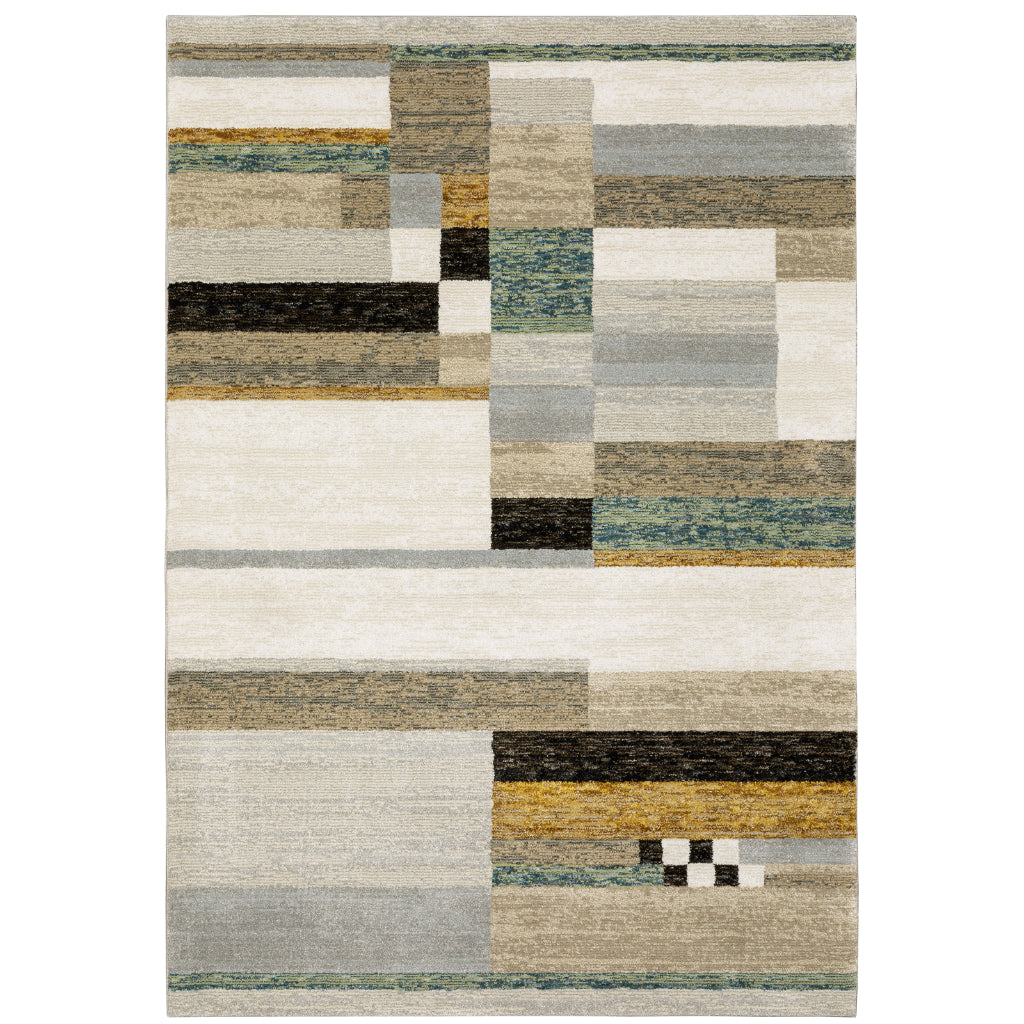 Oriental Weavers Strada STR07 Multicolor Rectangle Indoor Area Rug - Contemporary Stain Resistant Medium Pile Rug with Geometric Design