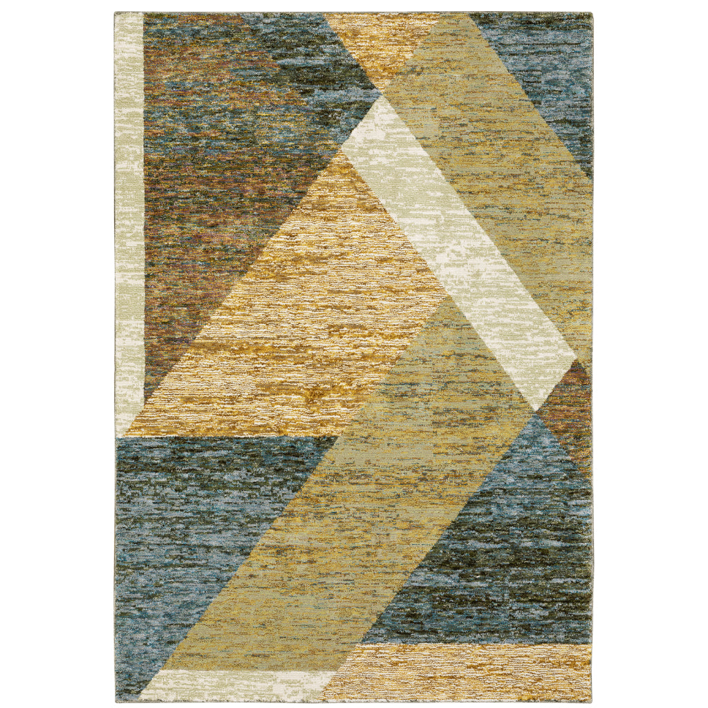 Oriental Weavers Strada STR09 Multicolor Rectangle Indoor Area Rug - Contemporary Stain Resistant Medium Pile Rug with Geometric Design