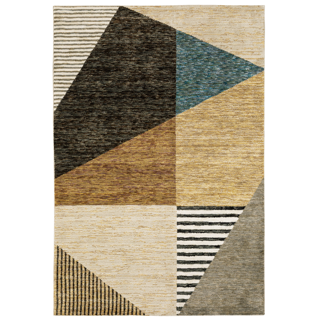 Oriental Weavers Strada STR10 Multicolor Rectangle Indoor Area Rug - Contemporary Stain Resistant Medium Pile Rug with Geometric Design-