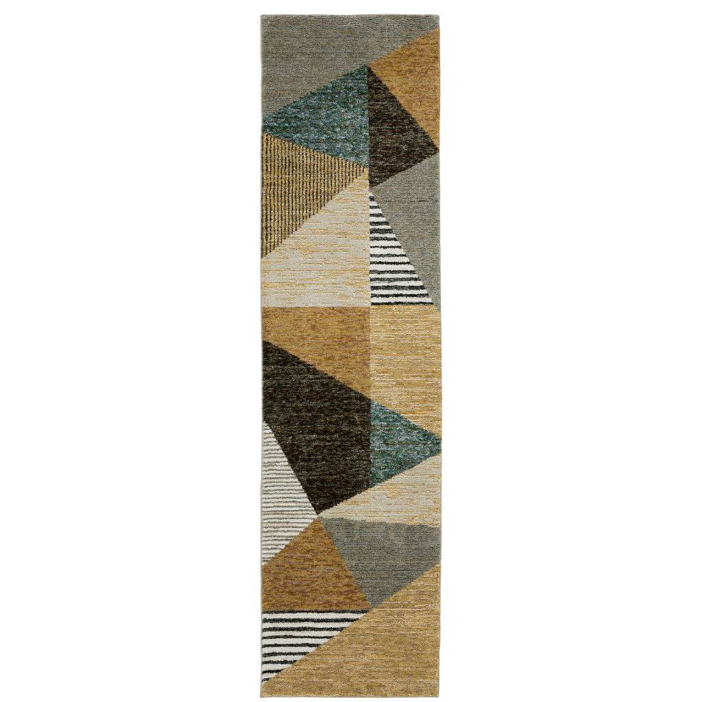 Oriental Weavers Strada STR10 Multicolor Rectangle Indoor Runner - Contemporary Stain Resistant Medium Pile Rug with Geometric Design