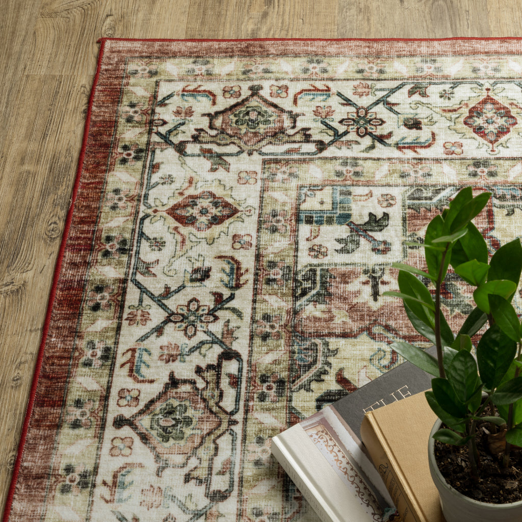 Oriental Weavers Sumter SUM01 Multicolor Rectangle Indoor Runner - Easy Care &amp; Stain Resistant Low Pile Rug with Medallion Design