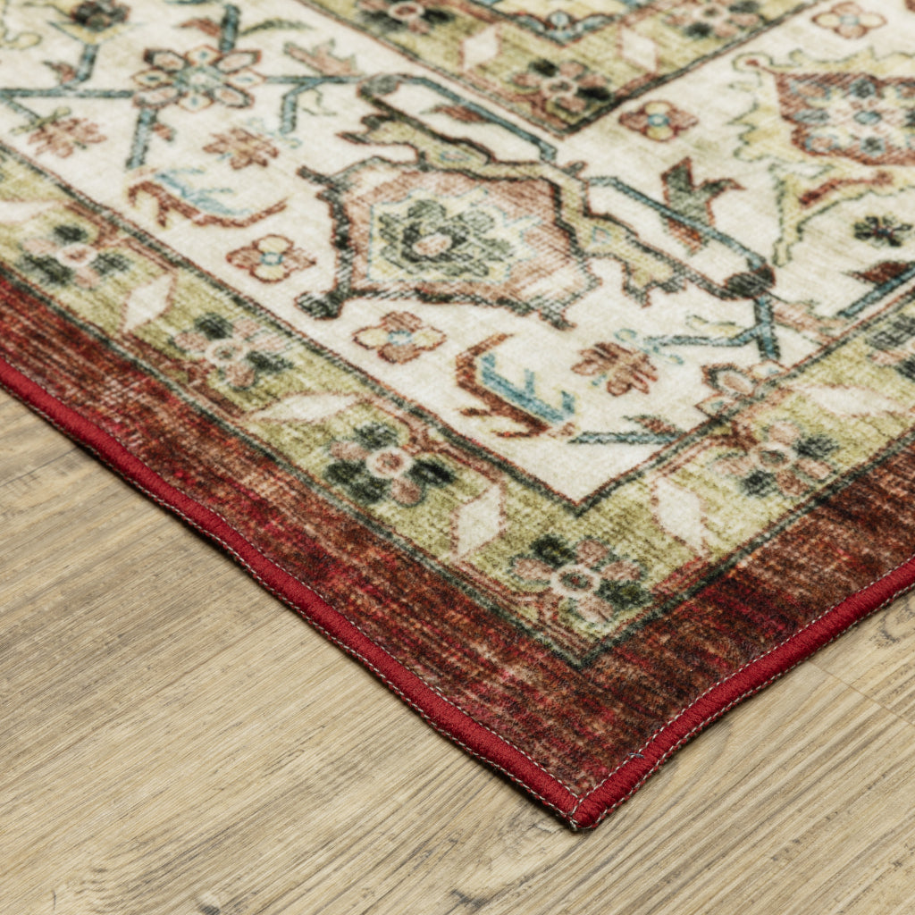 Oriental Weavers Sumter SUM01 Multicolor Rectangle Indoor Runner - Easy Care &amp; Stain Resistant Low Pile Rug with Medallion Design