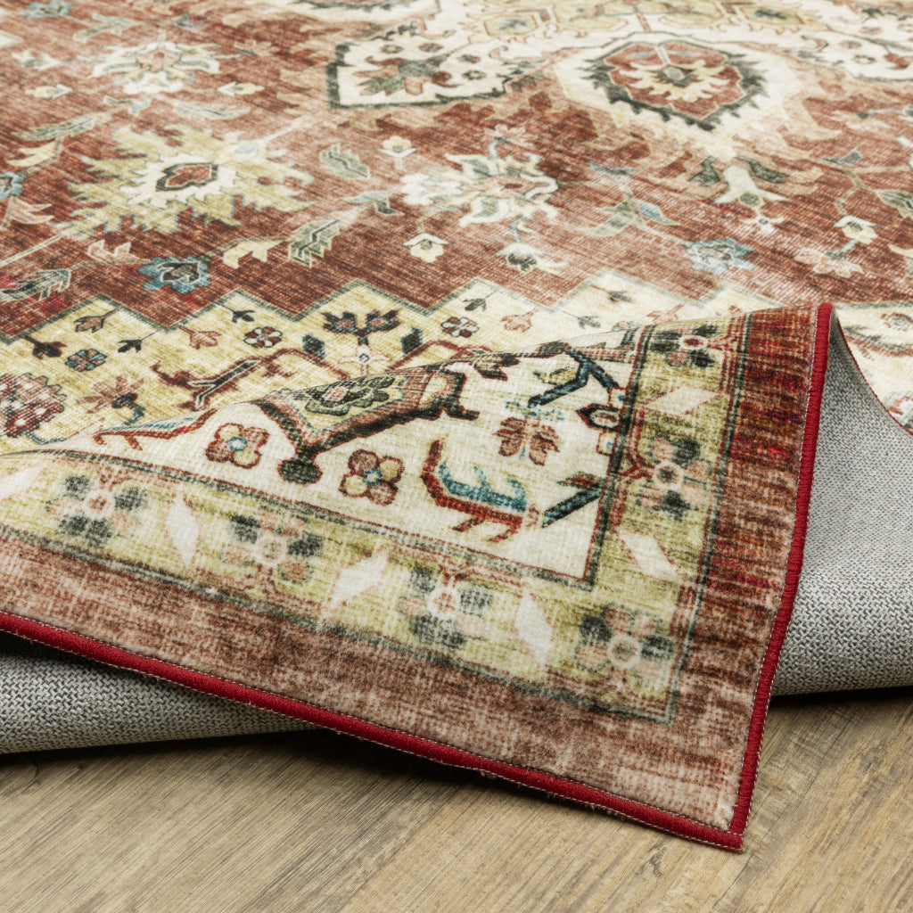 Oriental Weavers Sumter SUM01 Multicolor Rectangle Indoor Runner - Easy Care &amp; Stain Resistant Low Pile Rug with Medallion Design