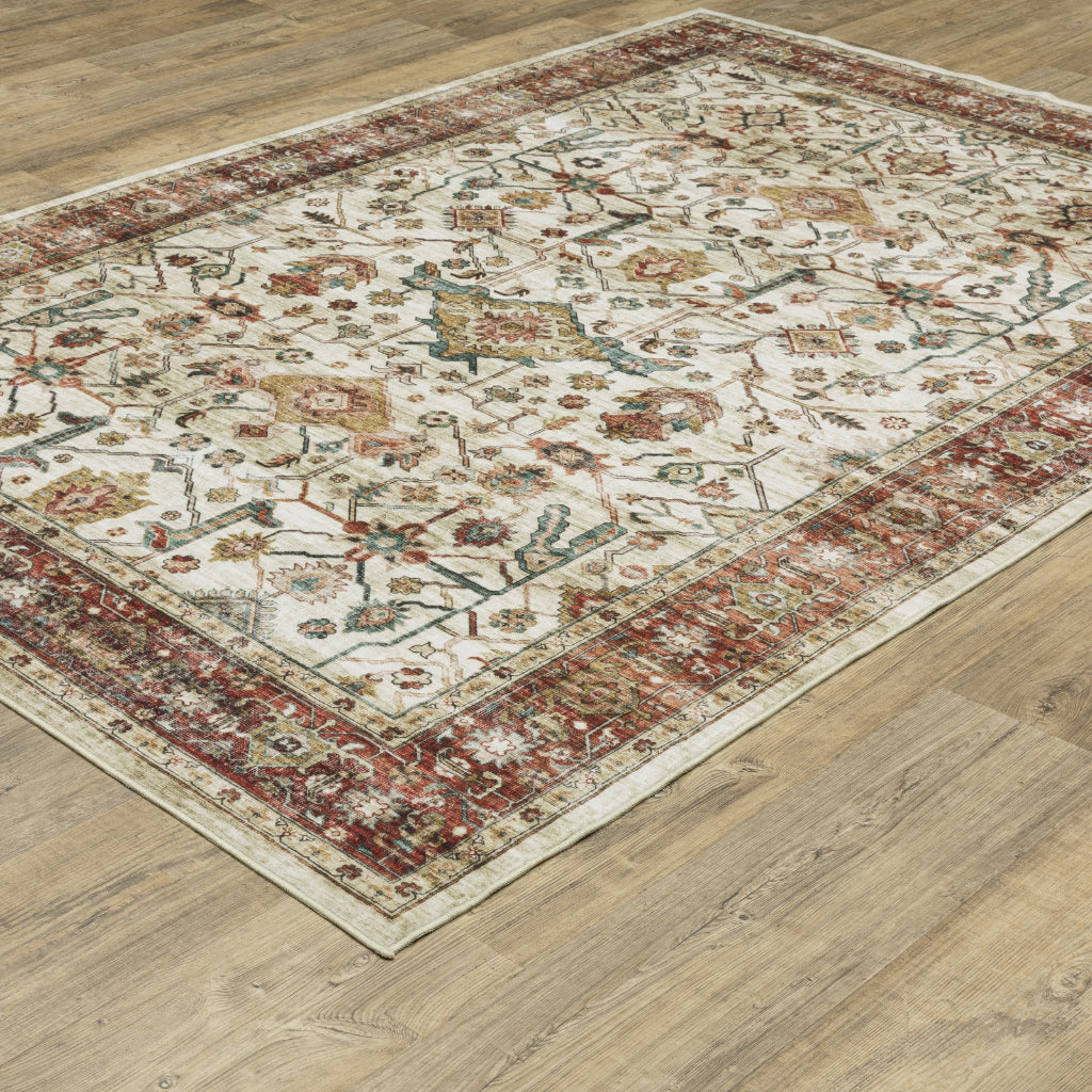 Oriental Weavers Sumter SUM05 Multicolor Rectangle Indoor Area Rug - Easy Care & Stain Resistant Low Pile Rug with Oriental Design-