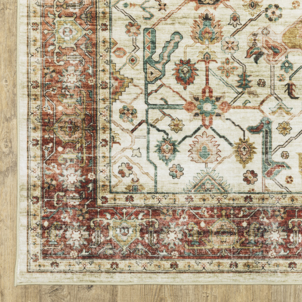 Oriental Weavers Sumter SUM05 Multicolor Rectangle Indoor Runner - Easy Care &amp; Stain Resistant Low Pile Rug with Oriental Design