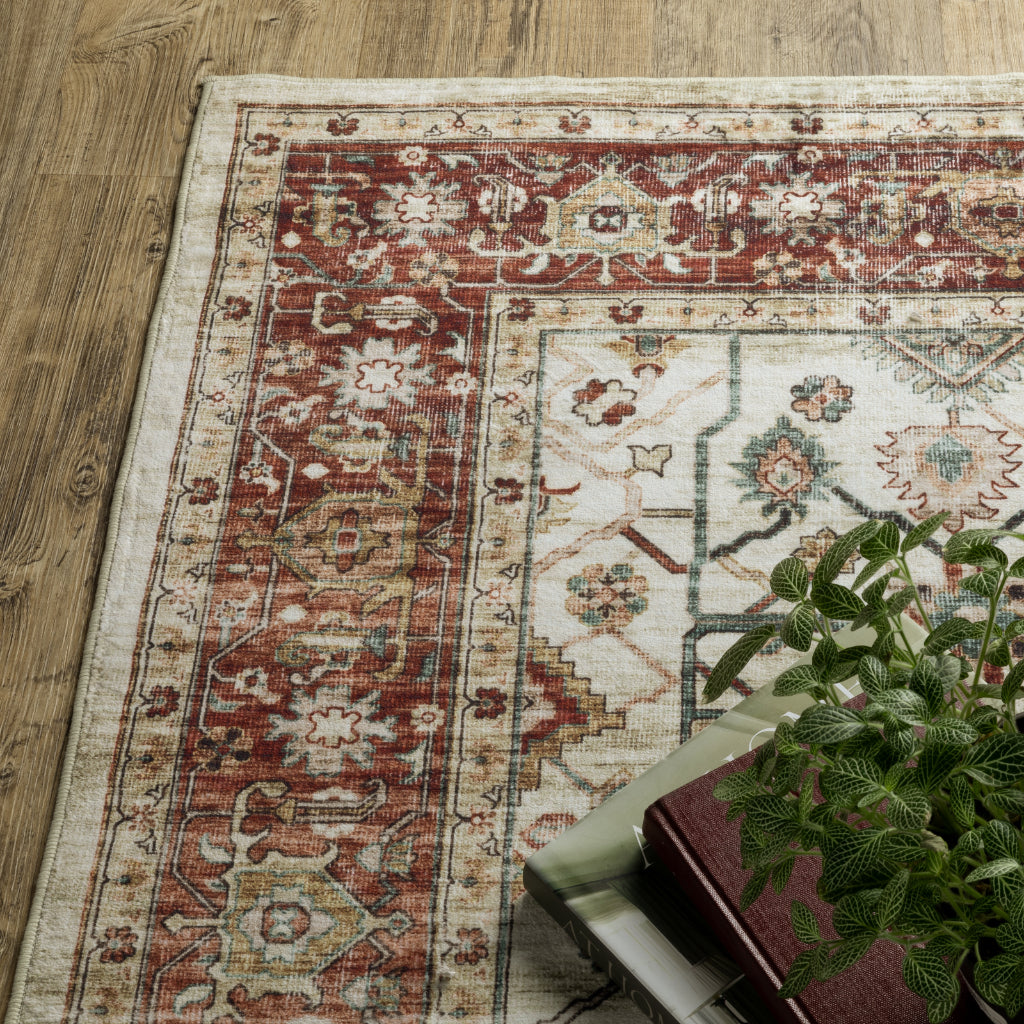 Oriental Weavers Sumter SUM05 Multicolor Rectangle Indoor Runner - Easy Care &amp; Stain Resistant Low Pile Rug with Oriental Design