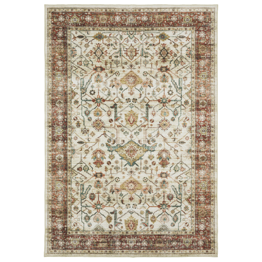 Oriental Weavers Sumter SUM05 Multicolor Rectangle Indoor Area Rug - Easy Care & Stain Resistant Low Pile Rug with Oriental Design-