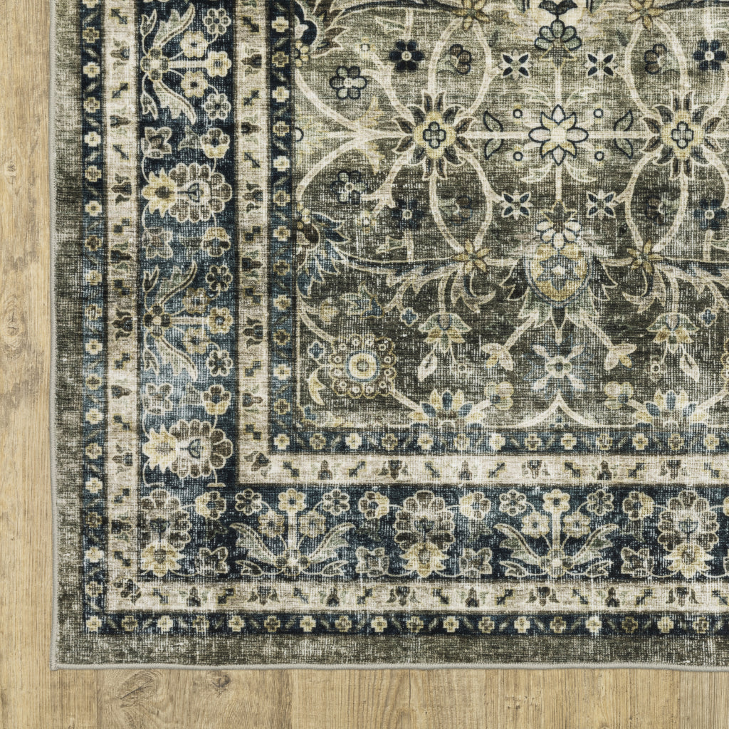 Oriental Weavers Sumter SUM06 Charcoal Multicolor Rectangle Indoor Area Rug - Easy Care & Stain Resistant Low Pile Rug with Oriental Design-