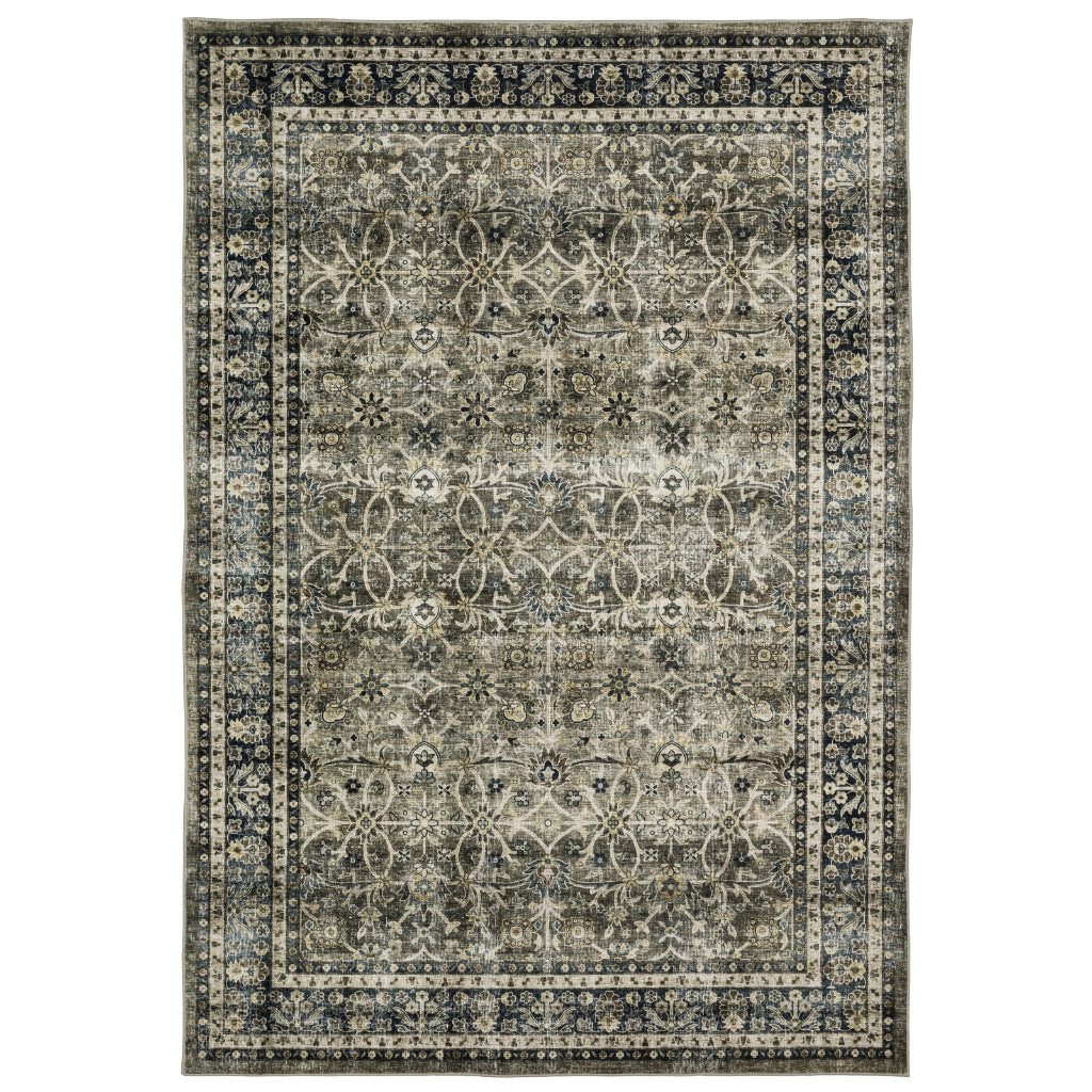 Oriental Weavers Sumter SUM06 Charcoal Multicolor Rectangle Indoor Area Rug - Easy Care & Stain Resistant Low Pile Rug with Oriental Design-