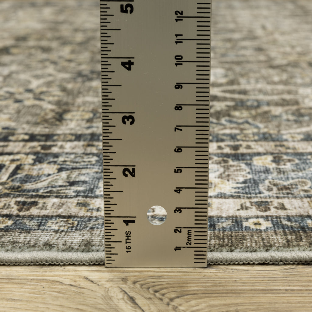 Oriental Weavers Sumter SUM06 Charcoal Multicolor Rectangle Indoor Area Rug - Easy Care & Stain Resistant Low Pile Rug with Oriental Design-