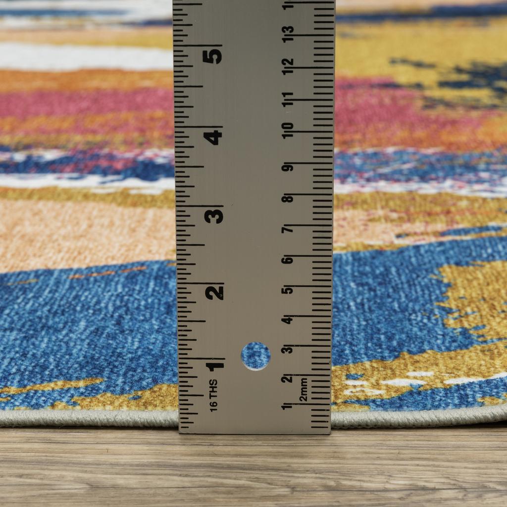 Oriental Weavers Sumter SUM09 Blue Rectangle Indoor Runner Abstract Pattern-