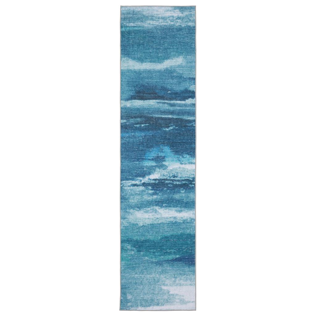 Oriental Weavers Sumter SUM10 Blue Rectangle Indoor Runner Abstract Pattern-