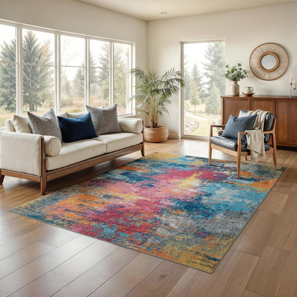 Oriental Weavers Sumter SUM11 Multi-colored Rectangle Indoor Area Rug Abstract Pattern-