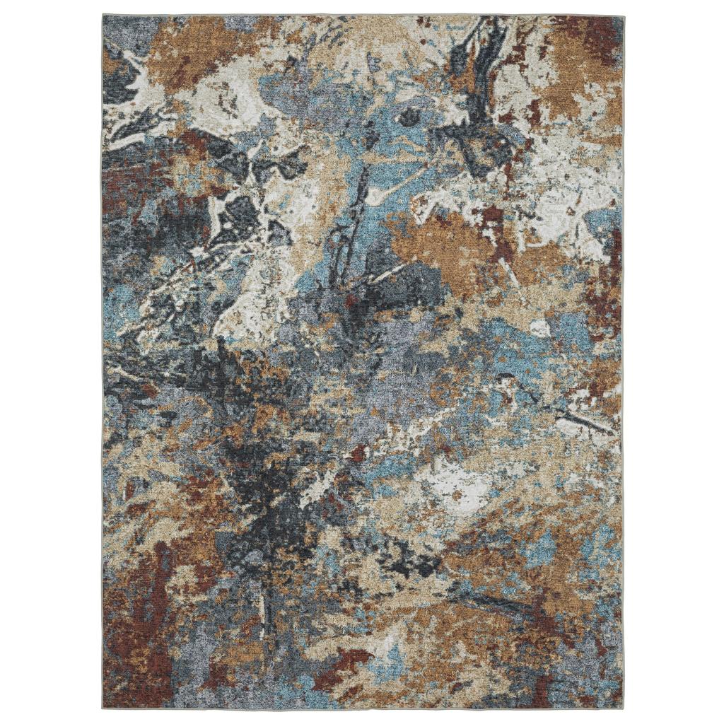 Oriental Weavers Sumter SUM13 Blue Rectangle Indoor Area Rug Abstract Pattern-