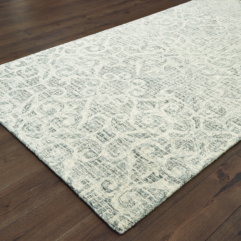 Oriental Weavers Tallavera 55602 Gray Rectangle Indoor Area Rug - Cozy &amp; Durable Hand Tufted Rug Made of 100% Wool