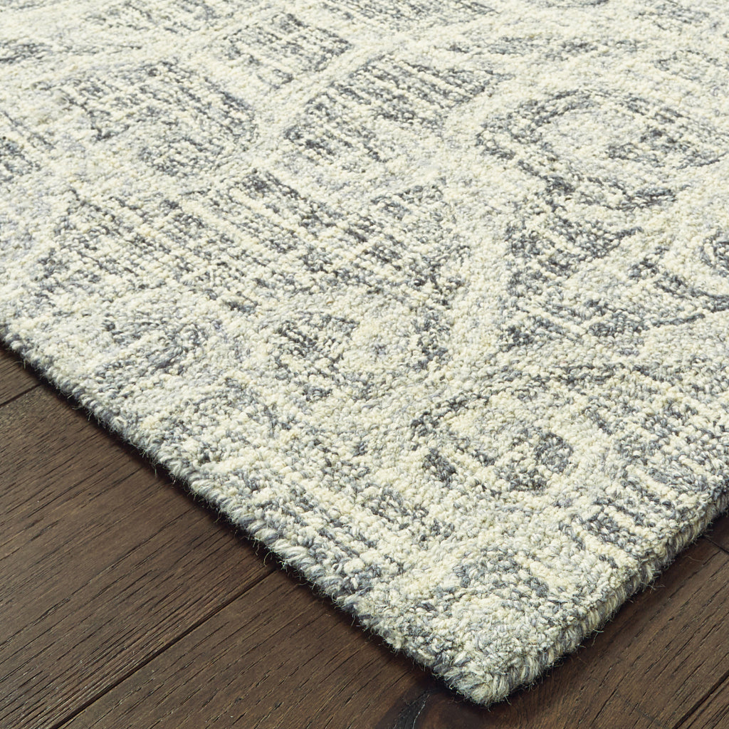 Oriental Weavers Tallavera 55602 Gray Rectangle Indoor Runner - Cozy &amp; Durable Hand Tufted Rug Made of 100% Wool