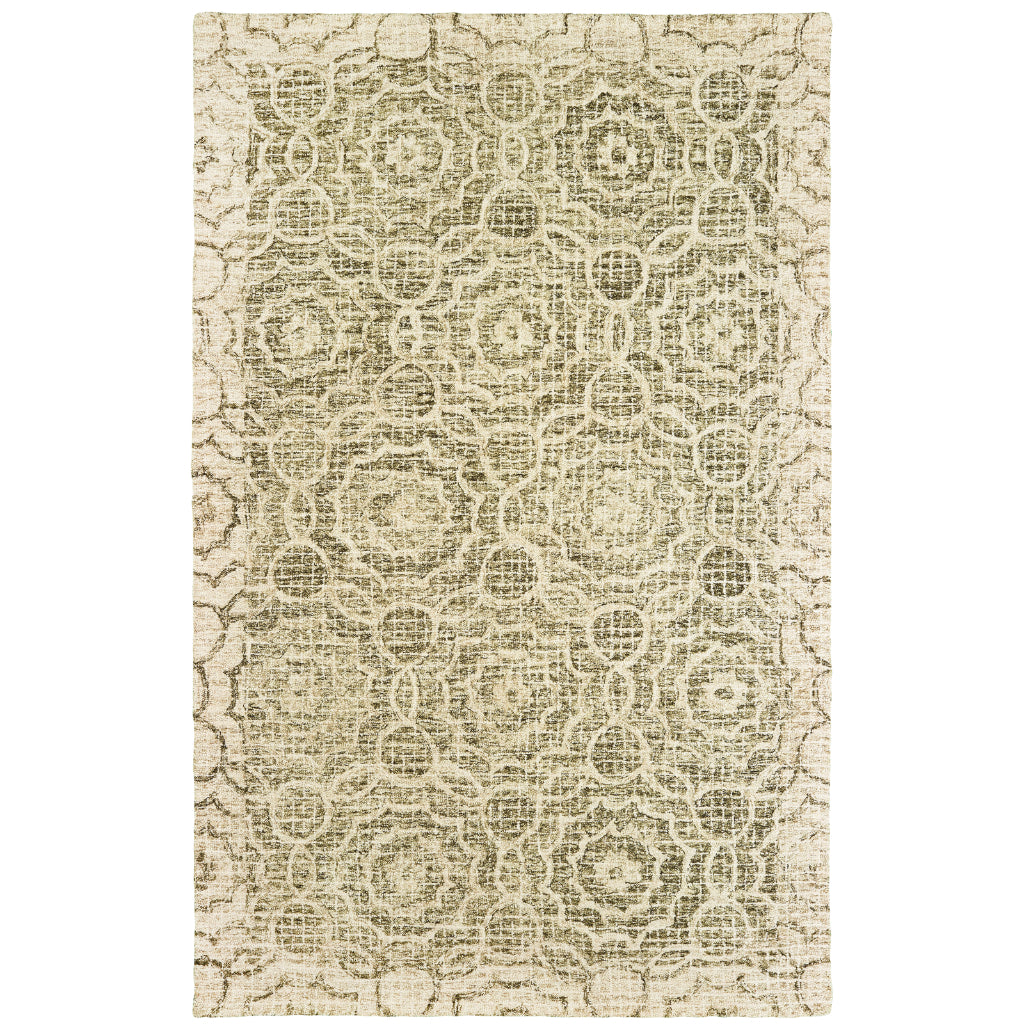 Oriental Weavers Tallavera 55606 Green Rectangle Indoor Area Rug - Cozy &amp; Durable Hand Tufted Rug Made of 100% Wool