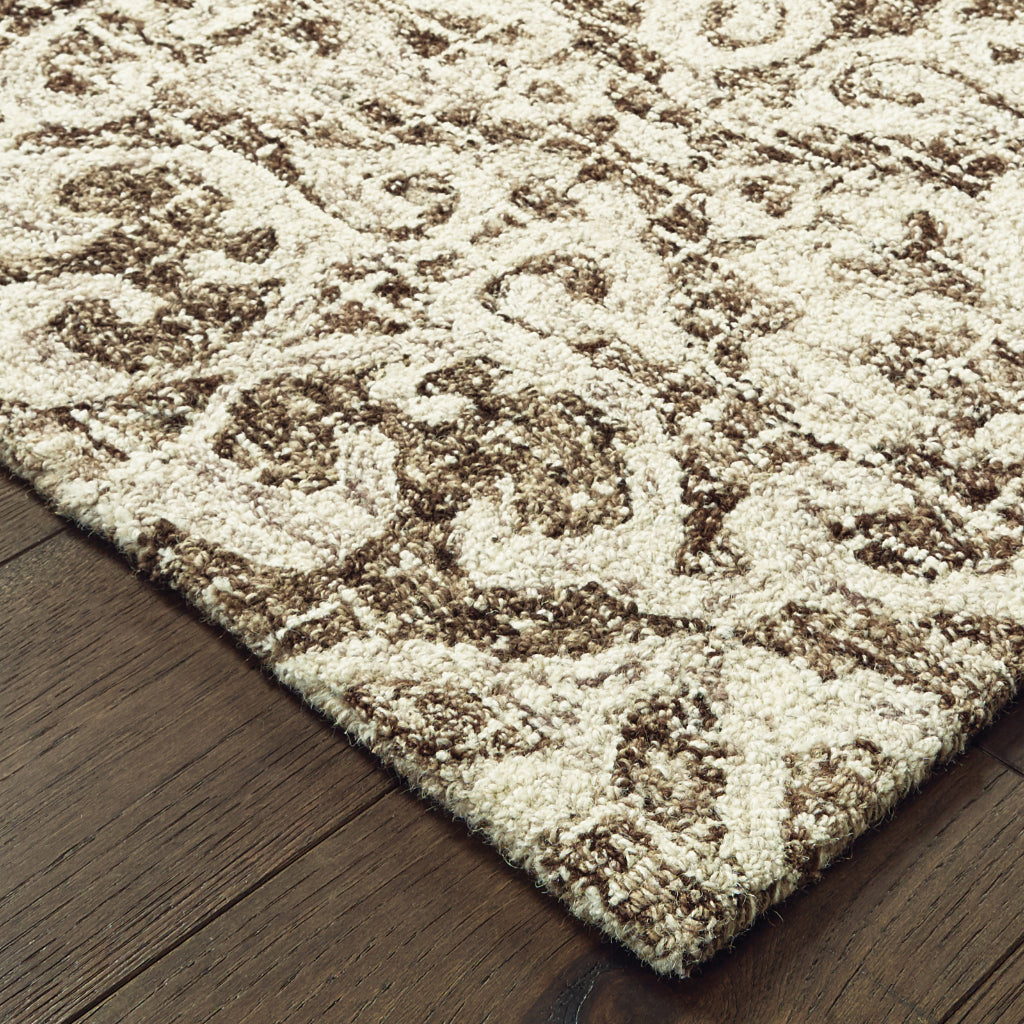 Oriental Weavers Tallavera 55607 Brown Rectangle Indoor Area Rug - Cozy &amp; Durable Hand Tufted Rug Made of 100% Wool
