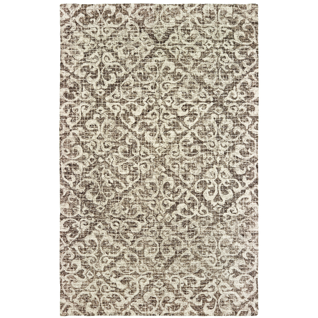 Oriental Weavers Tallavera 55607 Brown Rectangle Indoor Area Rug - Cozy & Durable Hand Tufted Rug Made of 100% Wool-