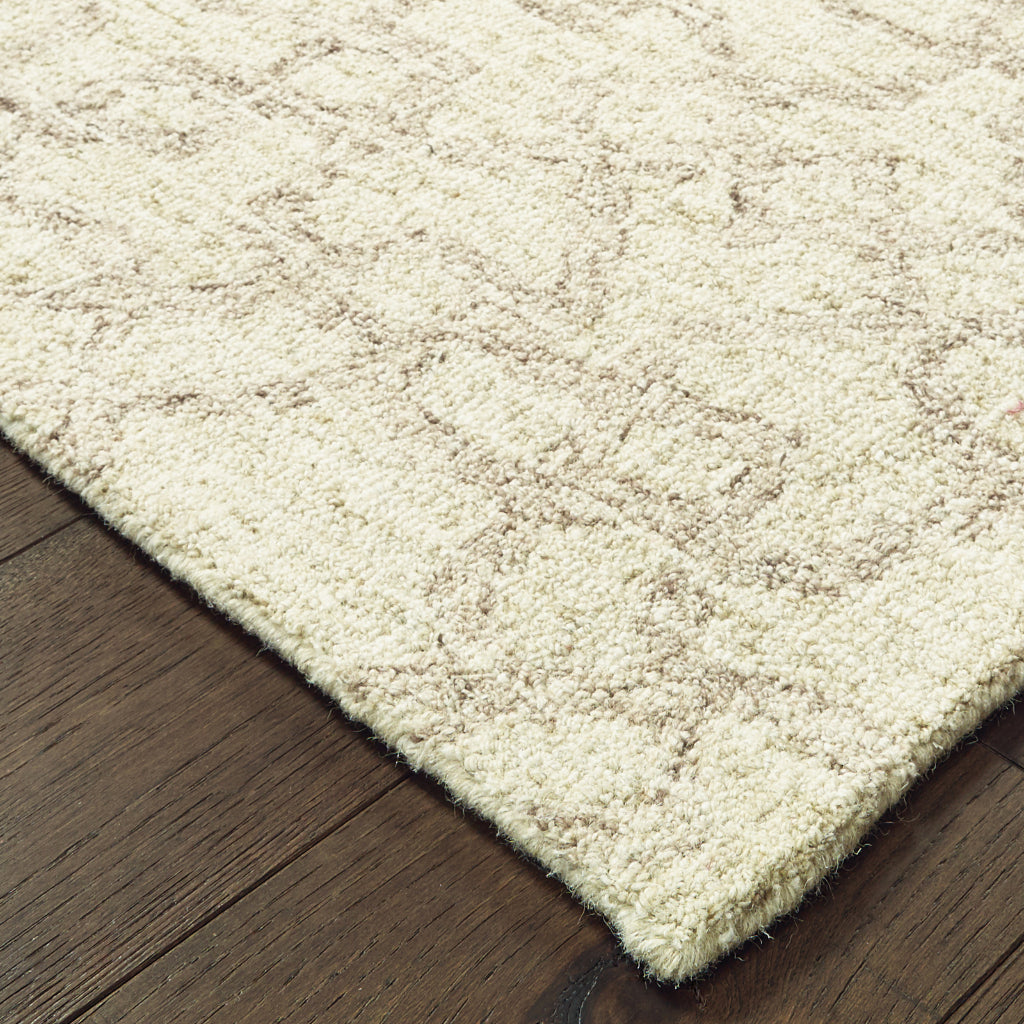 Oriental Weavers Tallavera 55608 Ivory Rectangle Indoor Runner - Cozy &amp; Durable Hand Tufted Rug Made of 100% Wool
