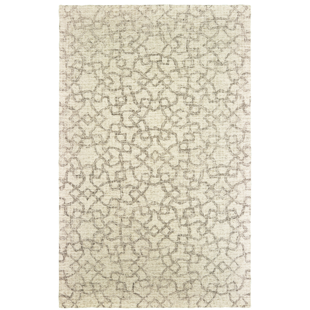 Oriental Weavers Tallavera 55608 Ivory Rectangle Indoor Area Rug - Cozy &amp; Durable Hand Tufted Rug Made of 100% Wool