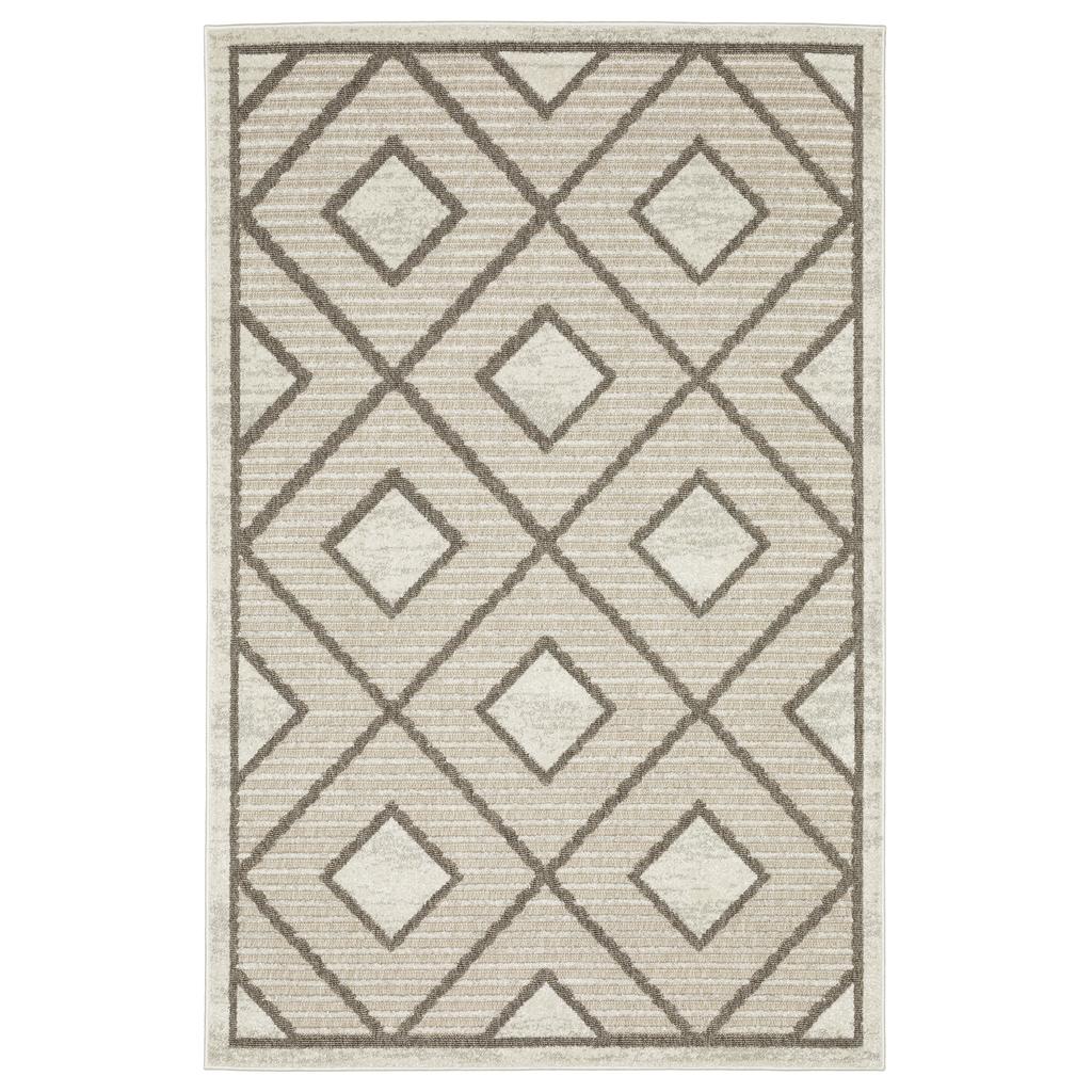 Oriental Weavers Tangier TAN05 Beige Rectangle Indoor Area Rug Geometric Pattern-