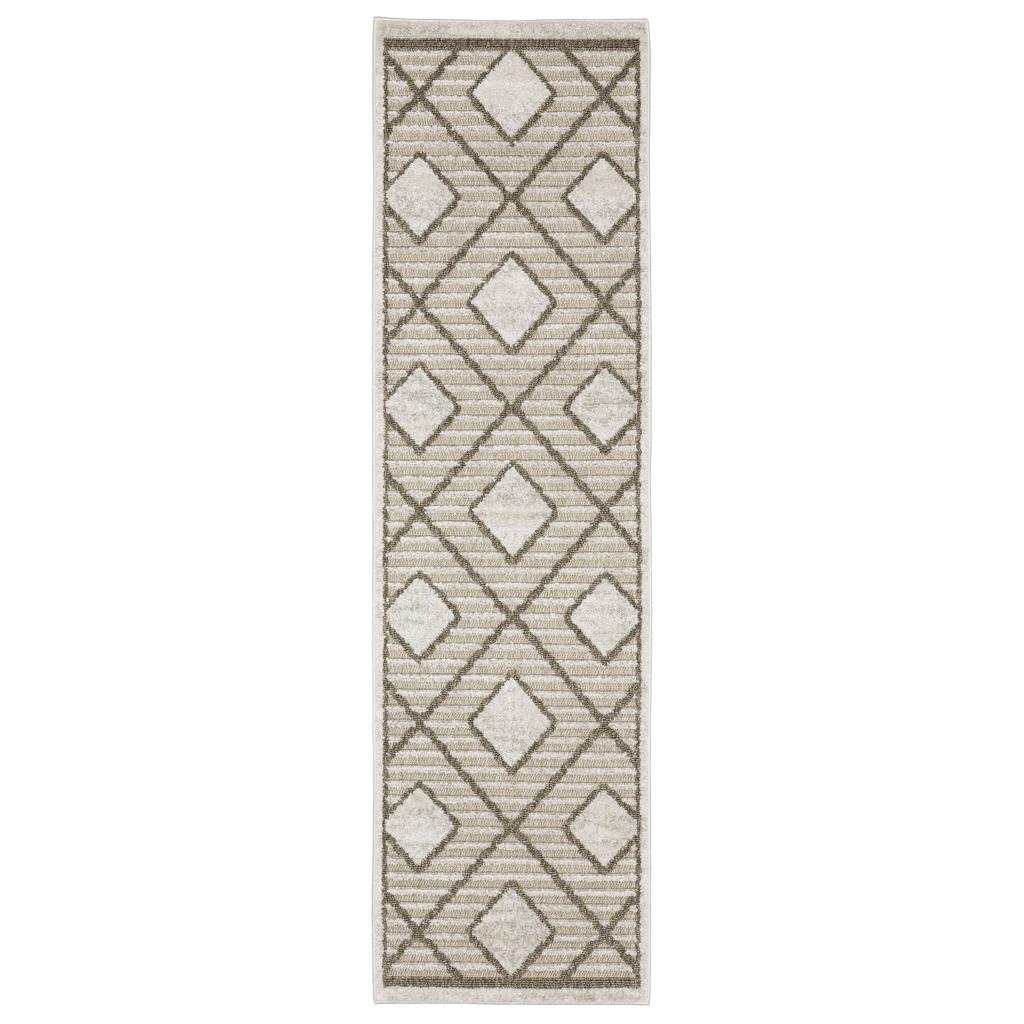 Oriental Weavers Tangier TAN05 Beige Rectangle Indoor Runner Geometric Pattern-