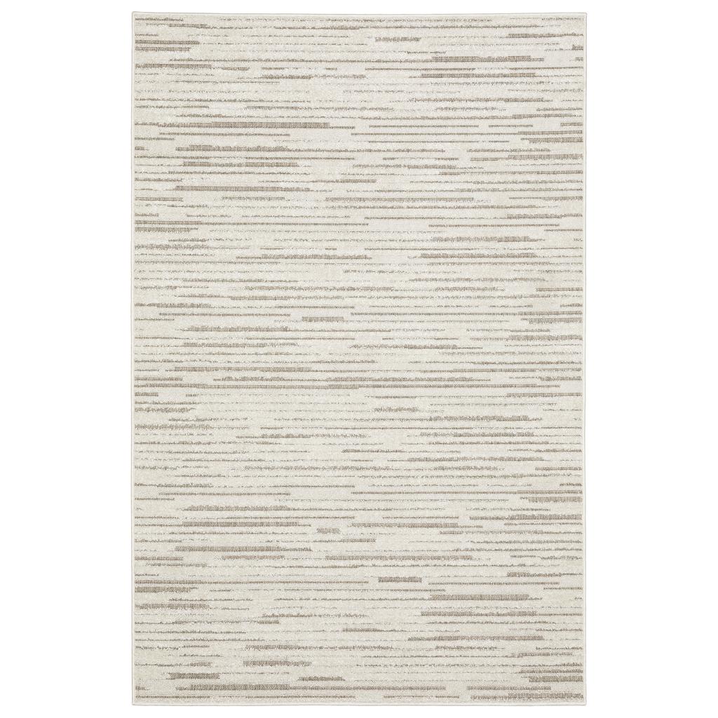 Oriental Weavers Tangier TAN07 Ivory Rectangle Indoor Area Rug Striped Pattern-