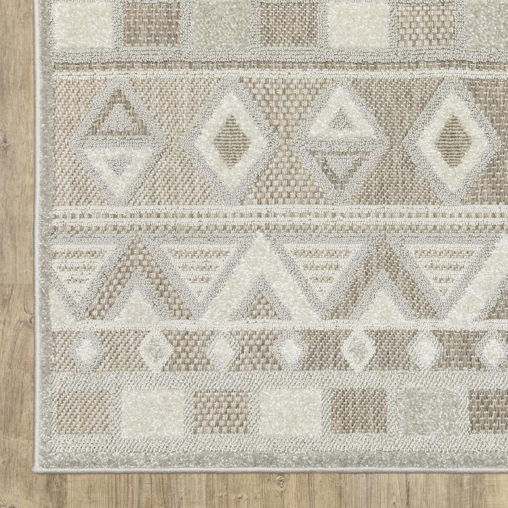 Oriental Weavers Tangier TAN09 Beige Rectangle Indoor Runner Geometric Pattern-