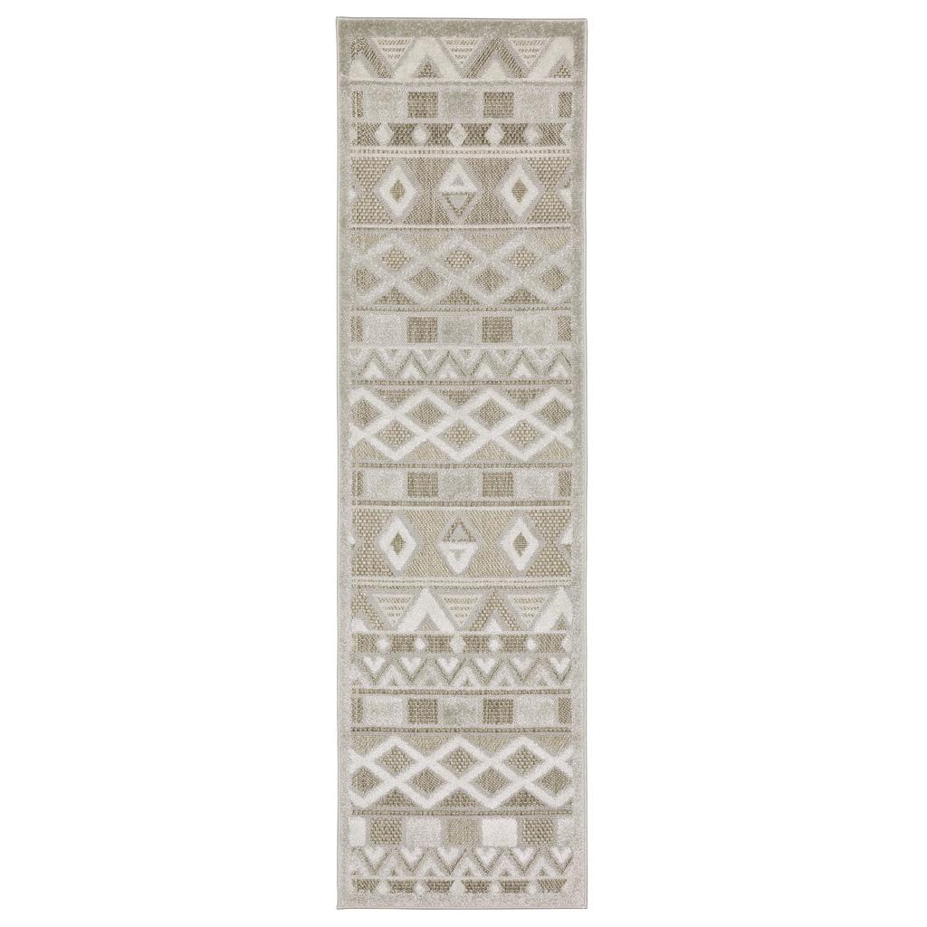Oriental Weavers Tangier TAN09 Beige Rectangle Indoor Runner Geometric Pattern-