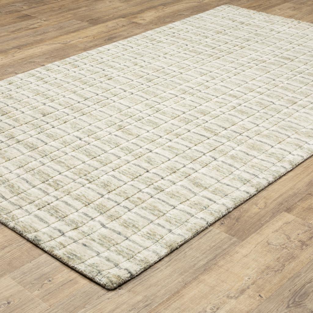Oriental Weavers Thatcher THA02 Beige Rectangle Indoor Area Rug Striped Pattern-