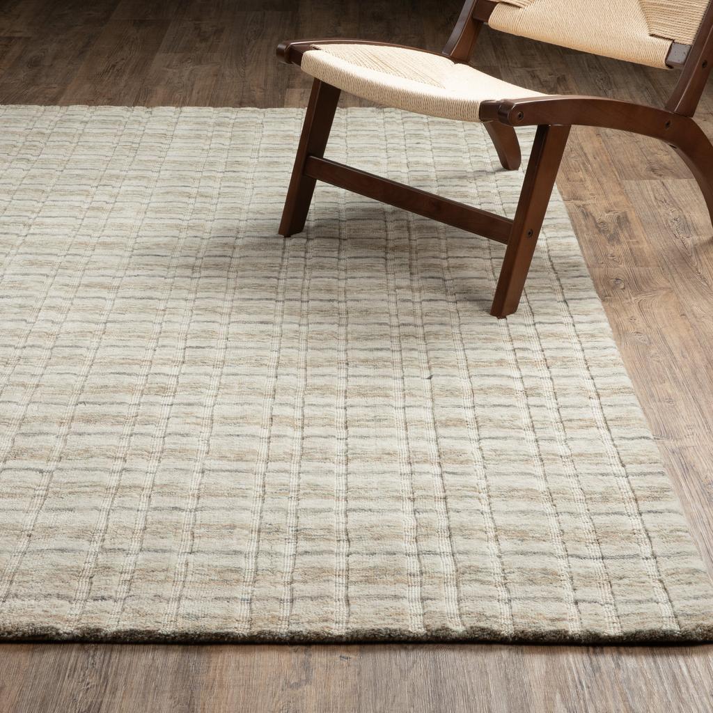 Oriental Weavers Thatcher THA02 Beige Rectangle Indoor Runner Striped Pattern-