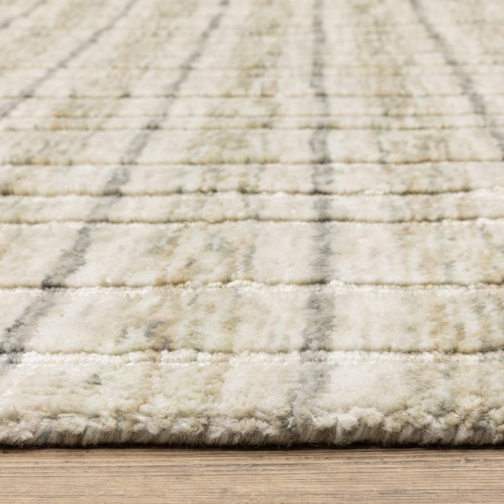 Oriental Weavers Thatcher THA02 Beige Rectangle Indoor Area Rug Striped Pattern-
