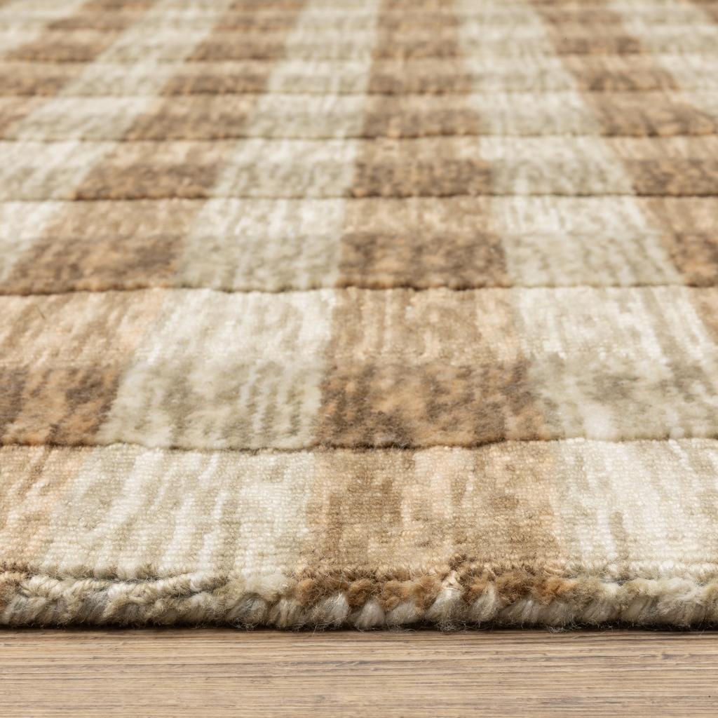 Oriental Weavers Thatcher THA04 Beige Rectangle Indoor Runner Striped Pattern-