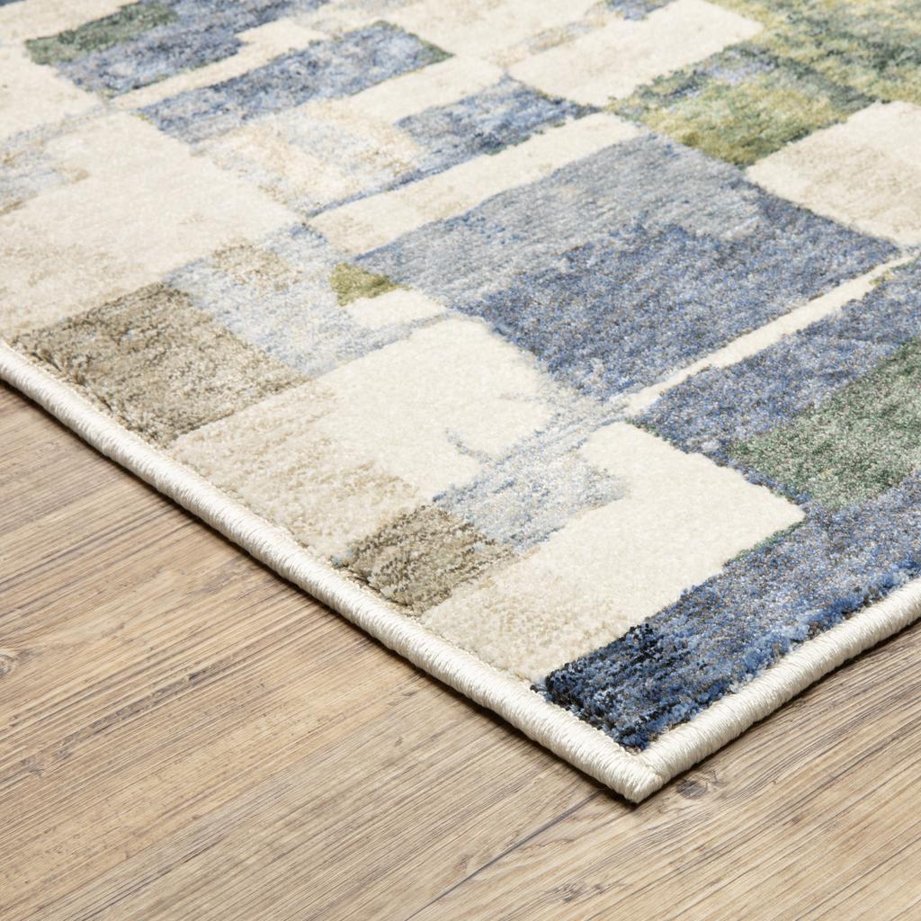 Oriental Weavers Tisdell TIS01 Blue Rectangle Indoor Area Rug Abstract Pattern-