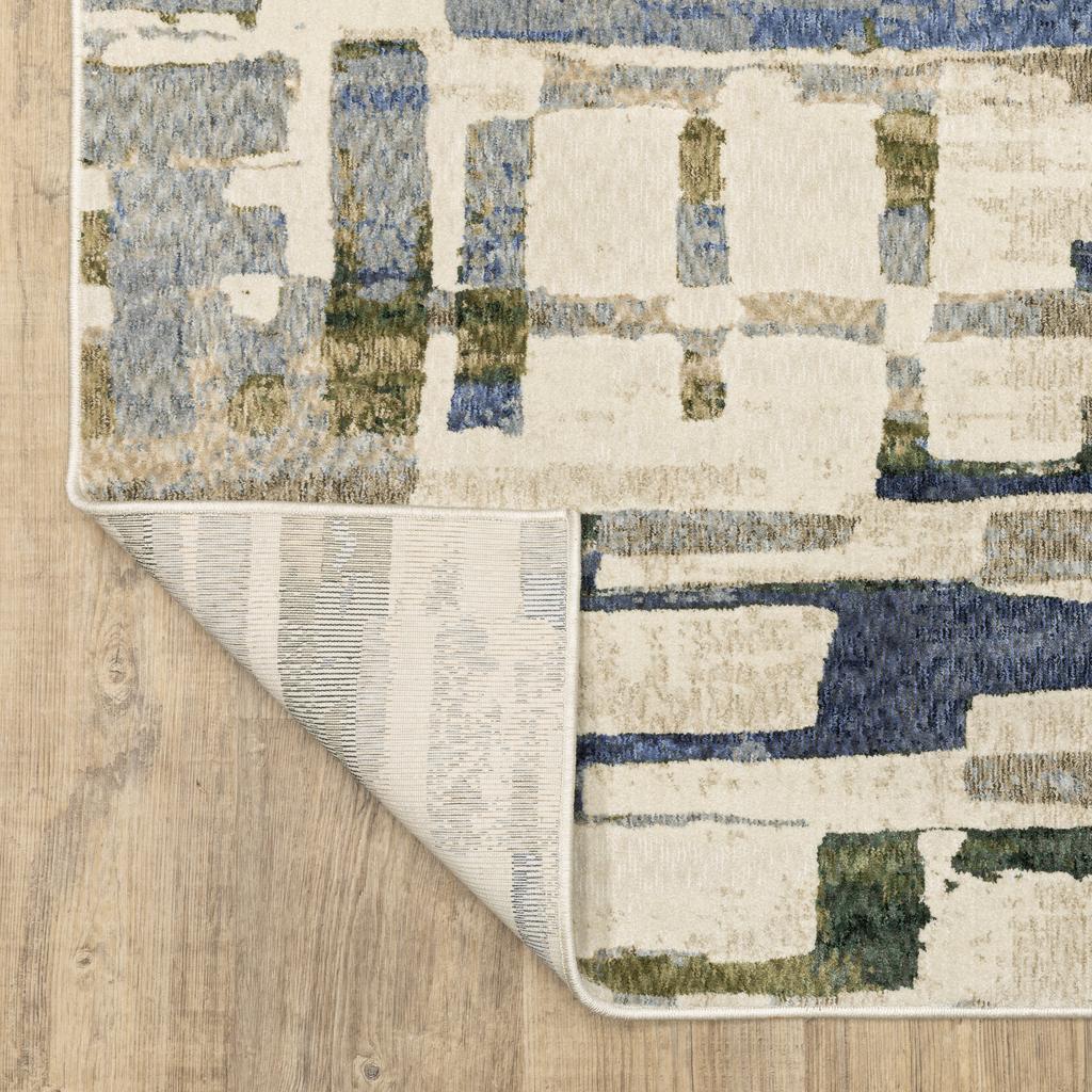 Oriental Weavers Tisdell TIS01 Blue Rectangle Indoor Area Rug Abstract Pattern-