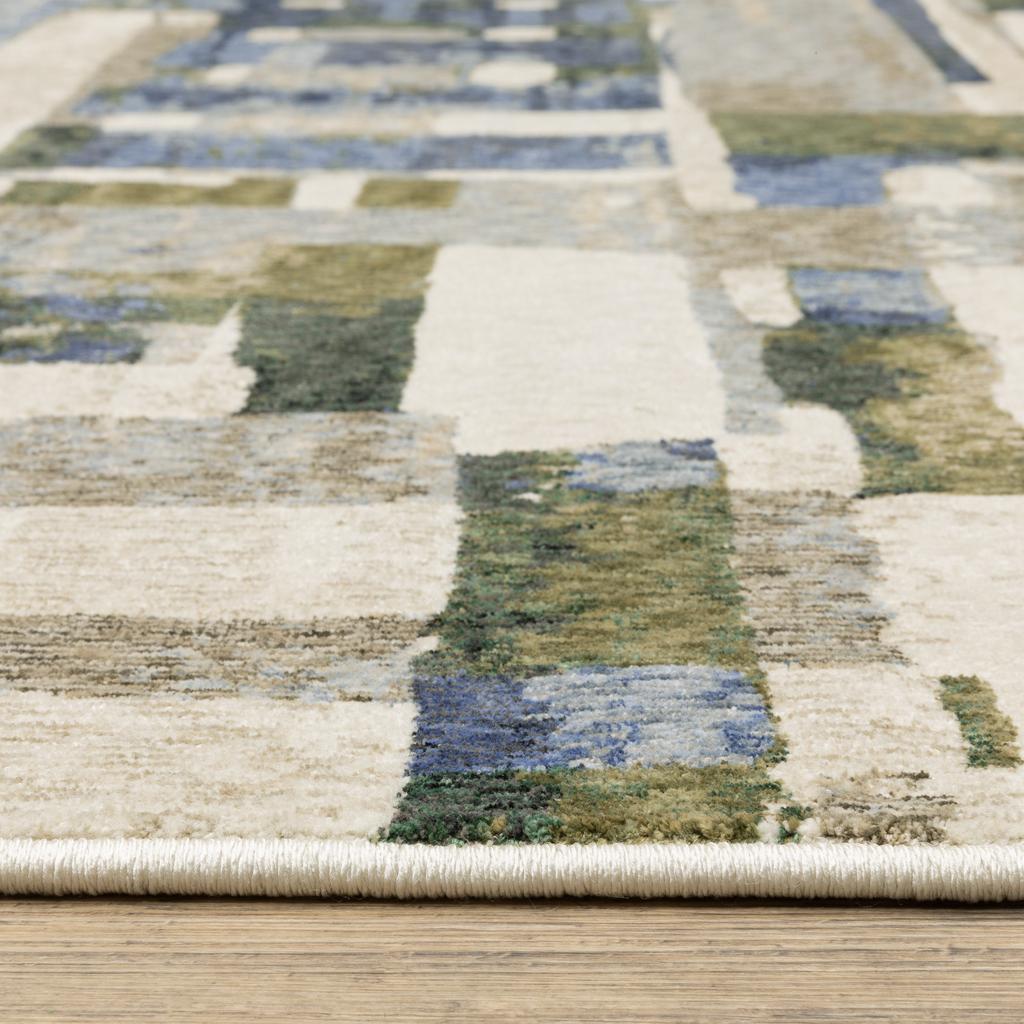 Oriental Weavers Tisdell TIS01 Blue Rectangle Indoor Area Rug Abstract Pattern-