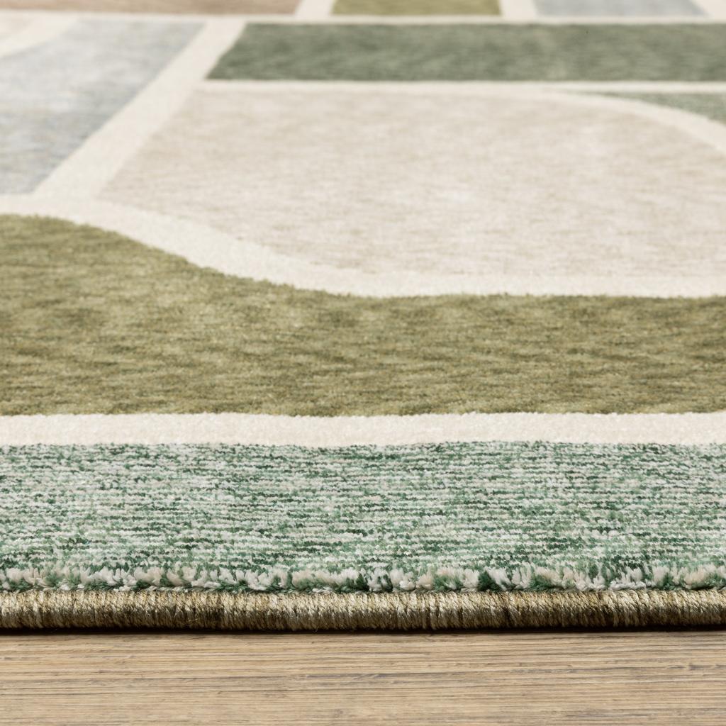 Oriental Weavers Tisdell TIS02 Green Rectangle Indoor Area Rug Abstract Pattern-