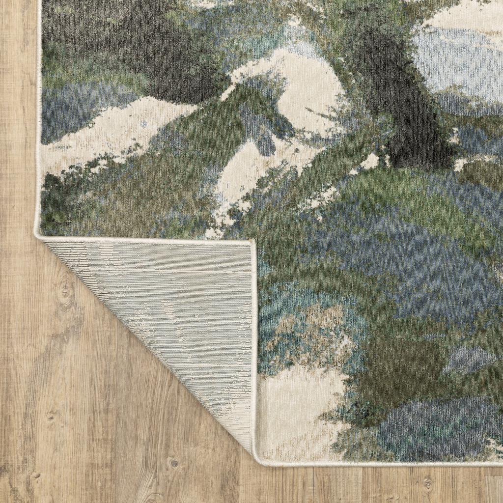 Oriental Weavers Tisdell TIS04 Blue Rectangle Indoor Runner Abstract Pattern-