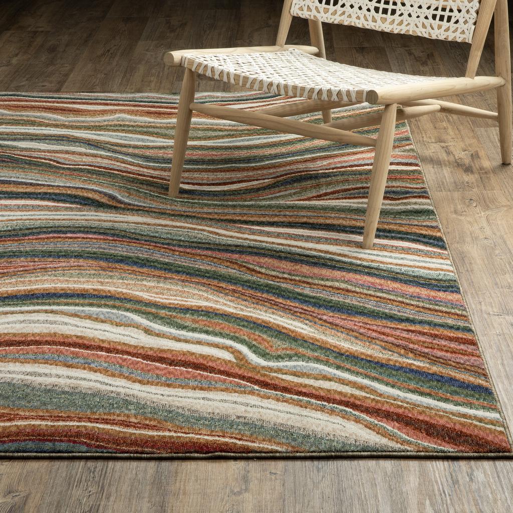 Oriental Weavers Tisdell TIS07 Multi-colored Rectangle Indoor Runner Abstract Pattern-