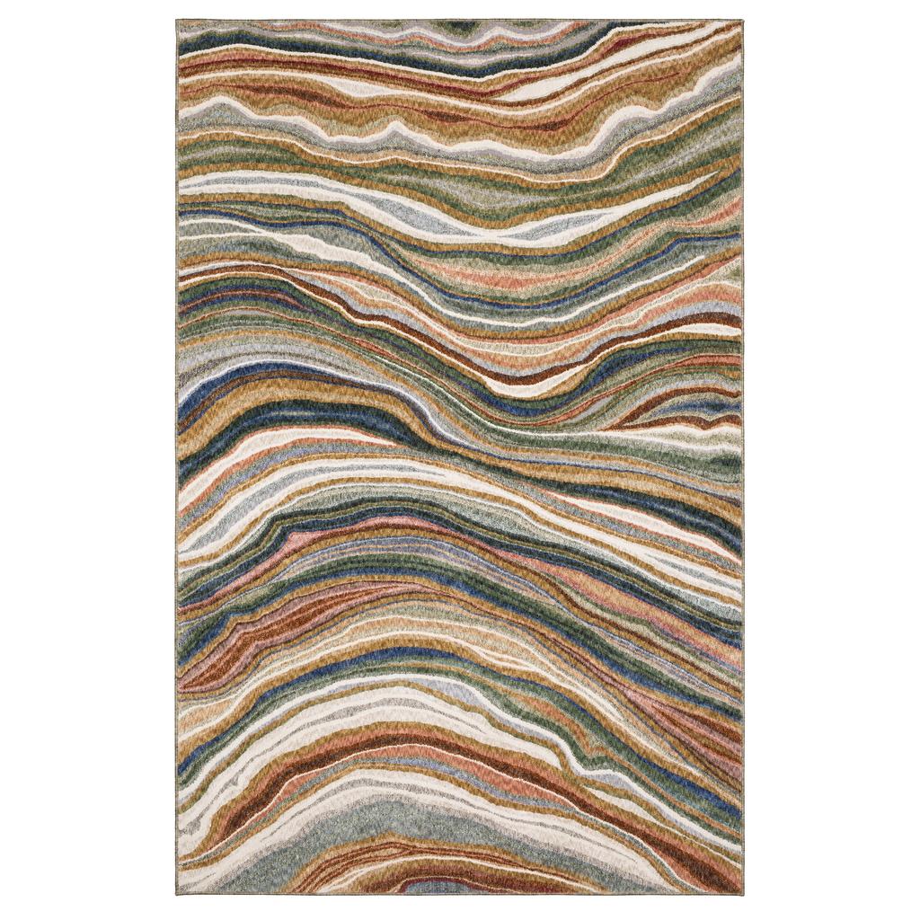 Oriental Weavers Tisdell TIS07 Multi-colored Rectangle Indoor Area Rug Abstract Pattern-