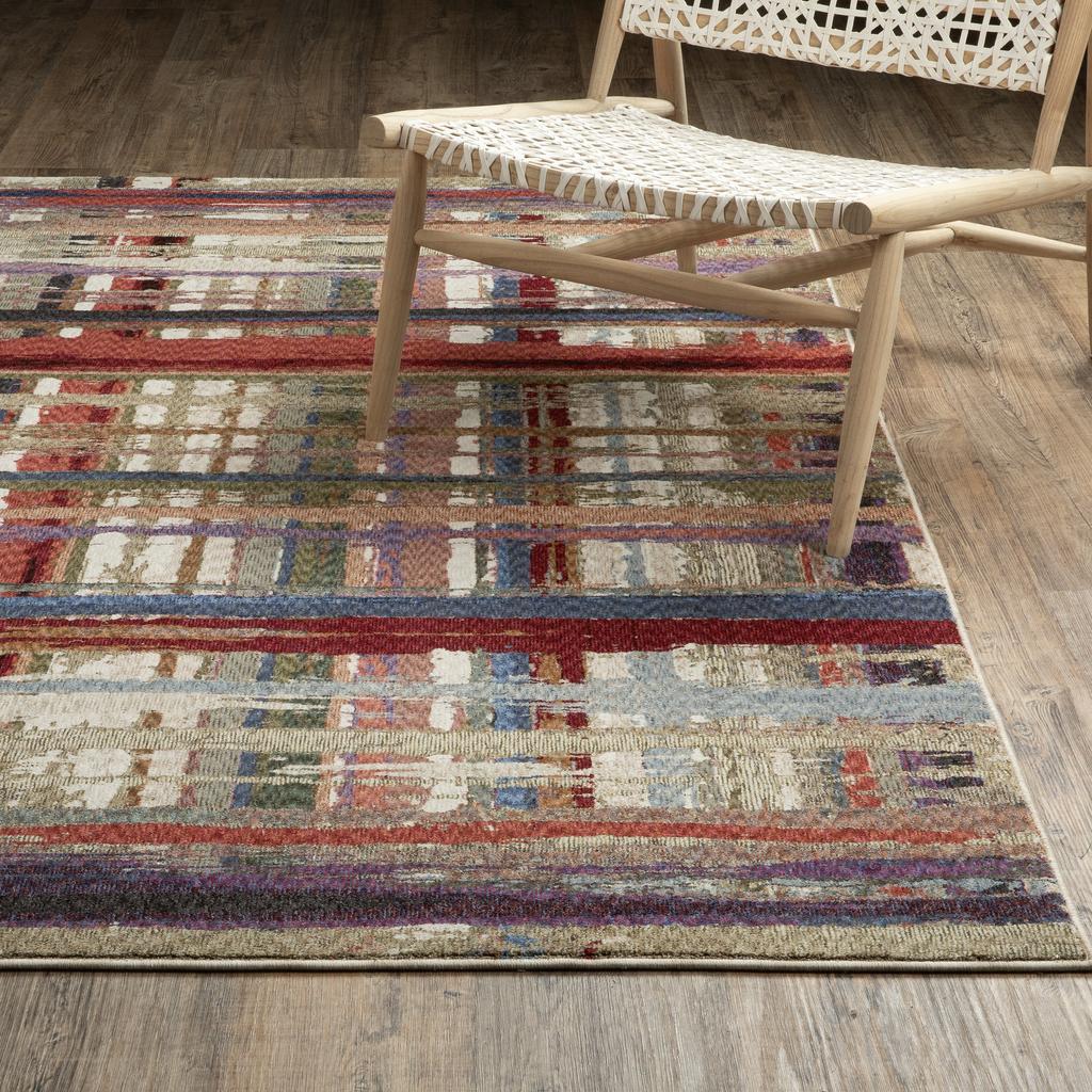 Oriental Weavers Tisdell TIS08 Multi-colored Rectangle Indoor Area Rug Geometric Pattern-