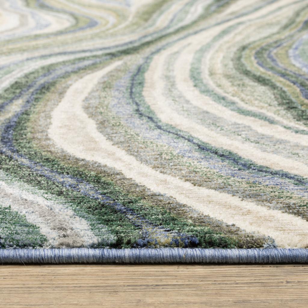 Oriental Weavers Tisdell TIS10 Green Rectangle Indoor Area Rug Abstract Pattern-