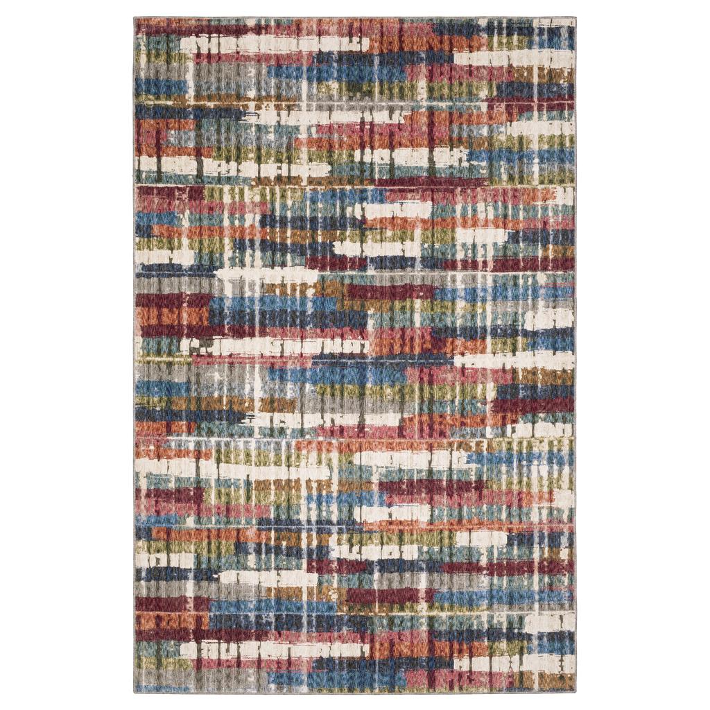 Oriental Weavers Tisdell TIS12 Multi-colored Rectangle Indoor Area Rug Geometric Pattern-