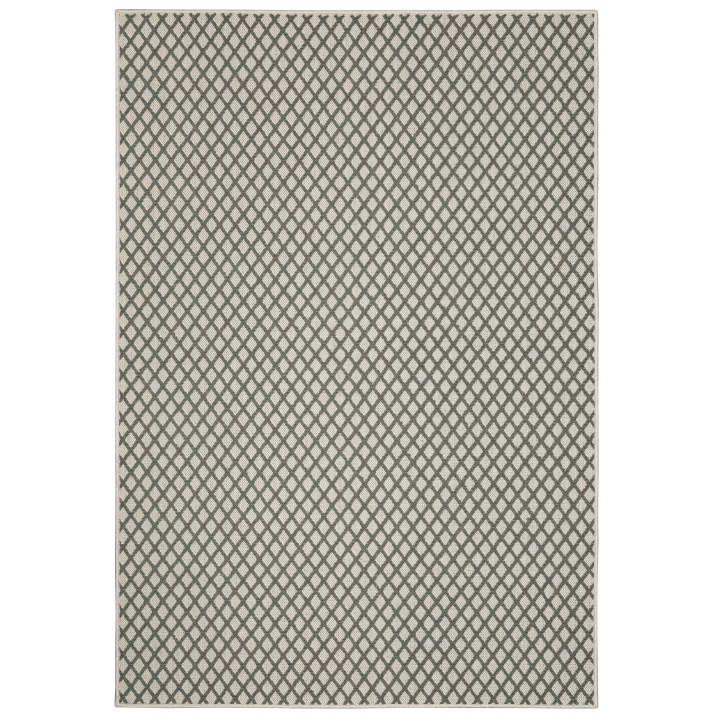 Oriental Weavers Torrey 501H1 Light Grey/Grey Rectangle Indoor / Outdoor Area Rug - Stain Resistant Machine Made Patio Rug with Geometric Pattern