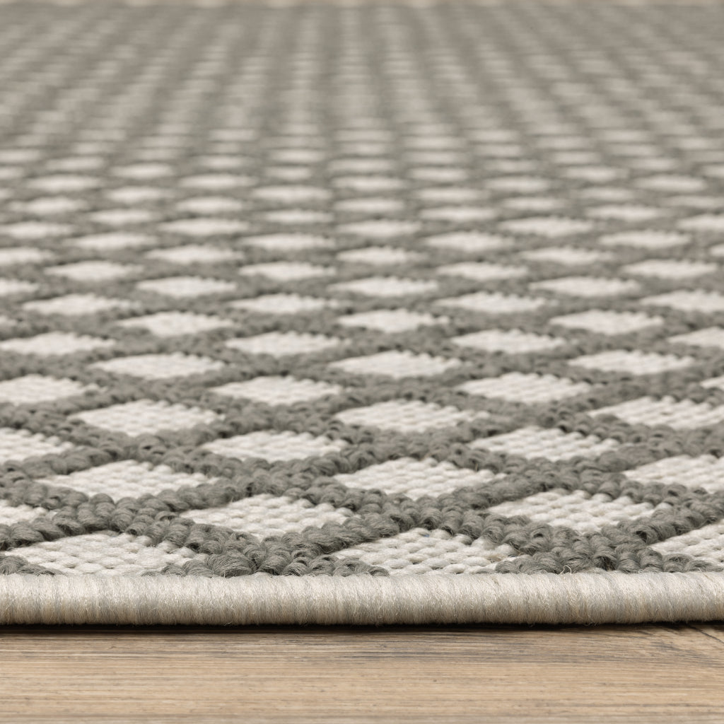 Oriental Weavers Torrey 501H1 Light Grey/Grey Rectangle Indoor / Outdoor Area Rug - Stain Resistant Machine Made Patio Rug with Geometric Pattern