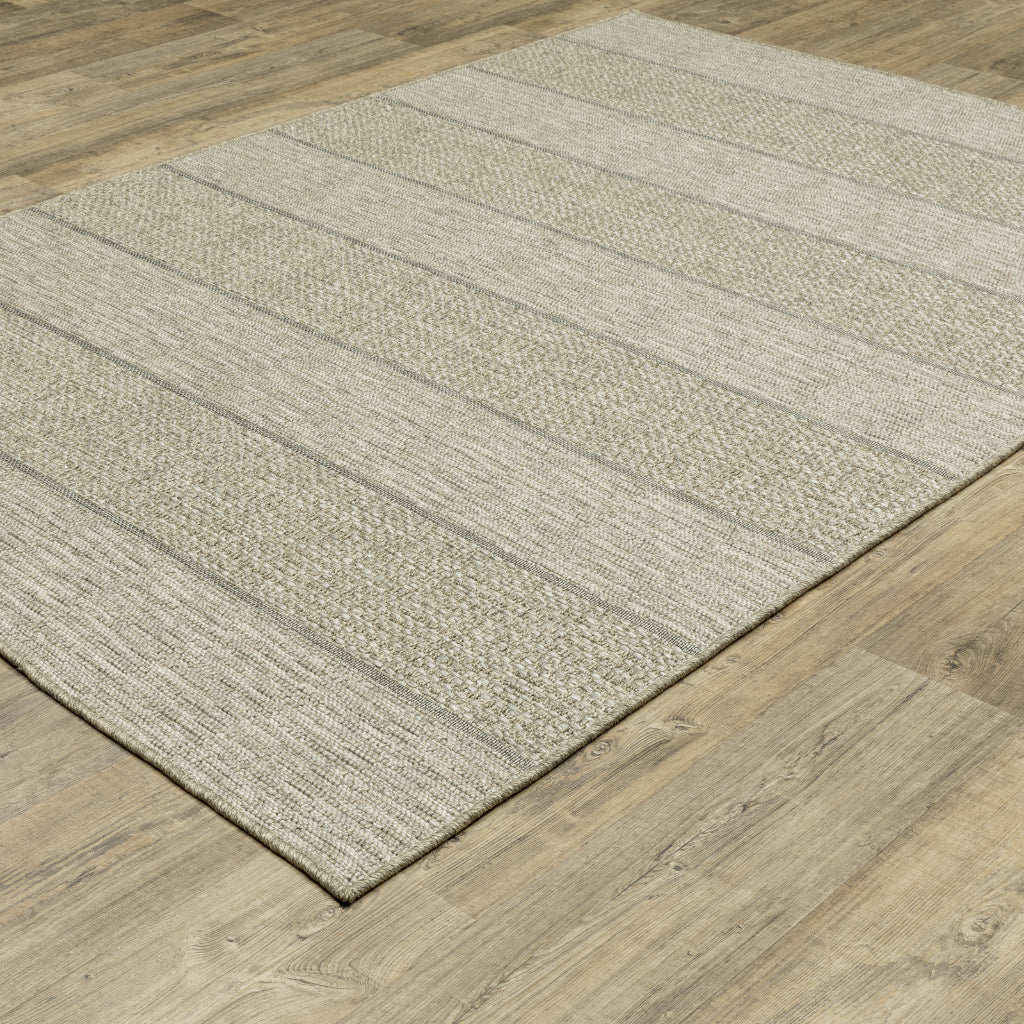 Oriental Weavers Tortuga TR01A Tan Rectangle Indoor Area Rug - Casual Stain Resistant Rug with Striped Design