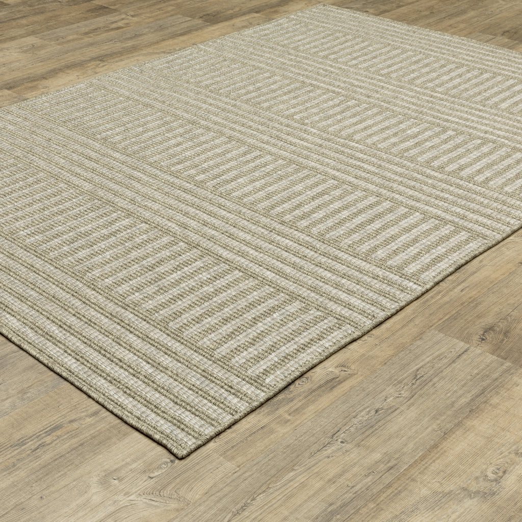 Oriental Weavers Tortuga TR02A Tan Rectangle Indoor Area Rug - Casual Stain Resistant Rug with Striped Design