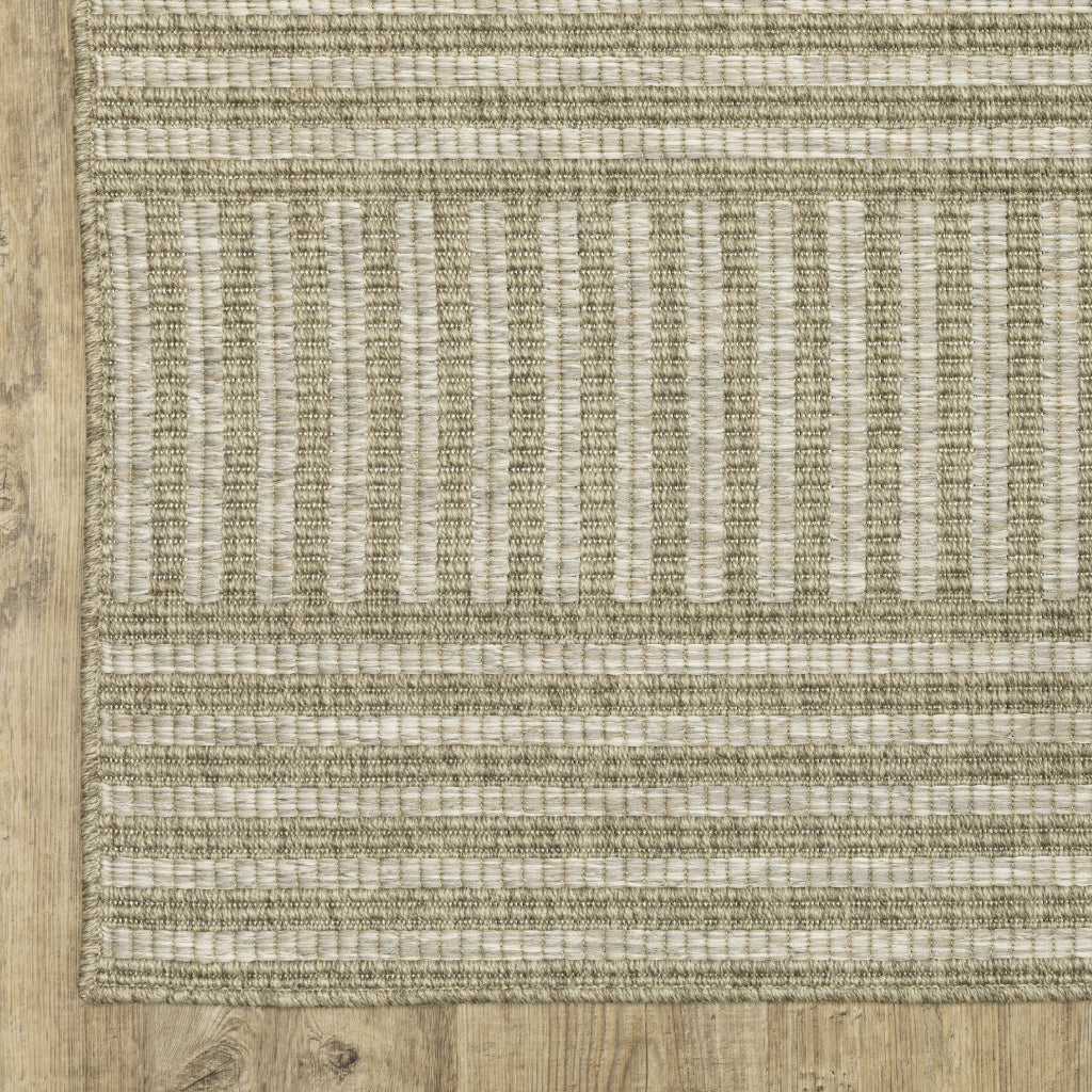 Oriental Weavers Tortuga TR02A Tan Rectangle Indoor Runner - Casual Stain Resistant Rug with Striped Design