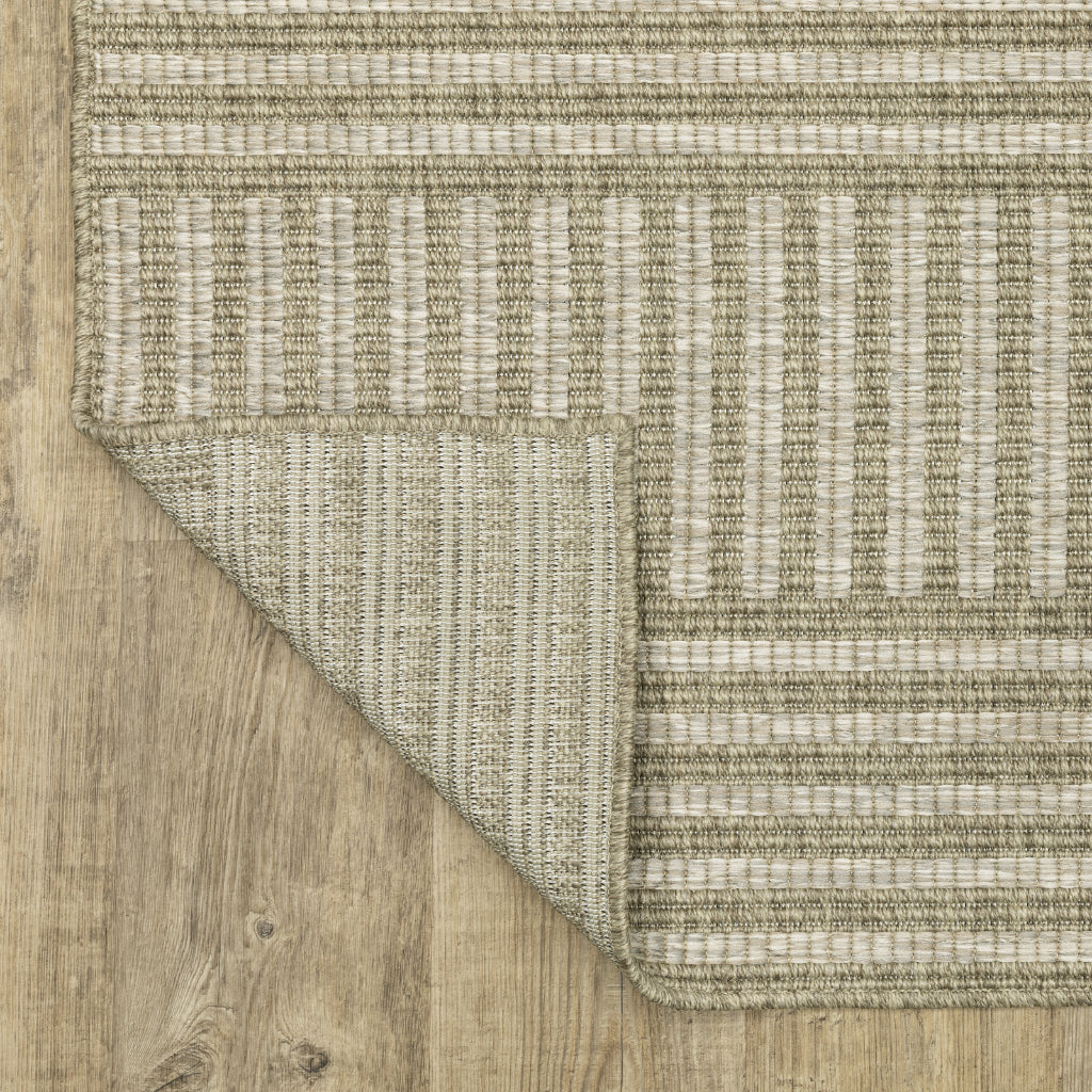 Oriental Weavers Tortuga TR02A Tan Rectangle Indoor Runner - Casual Stain Resistant Rug with Striped Design